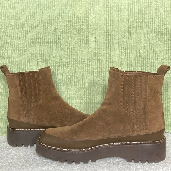 Caslon Women's Betsy Lug Sole Water Resistant Brown Suede Boots Shoes SZ US 9 - Picture 6 of 12